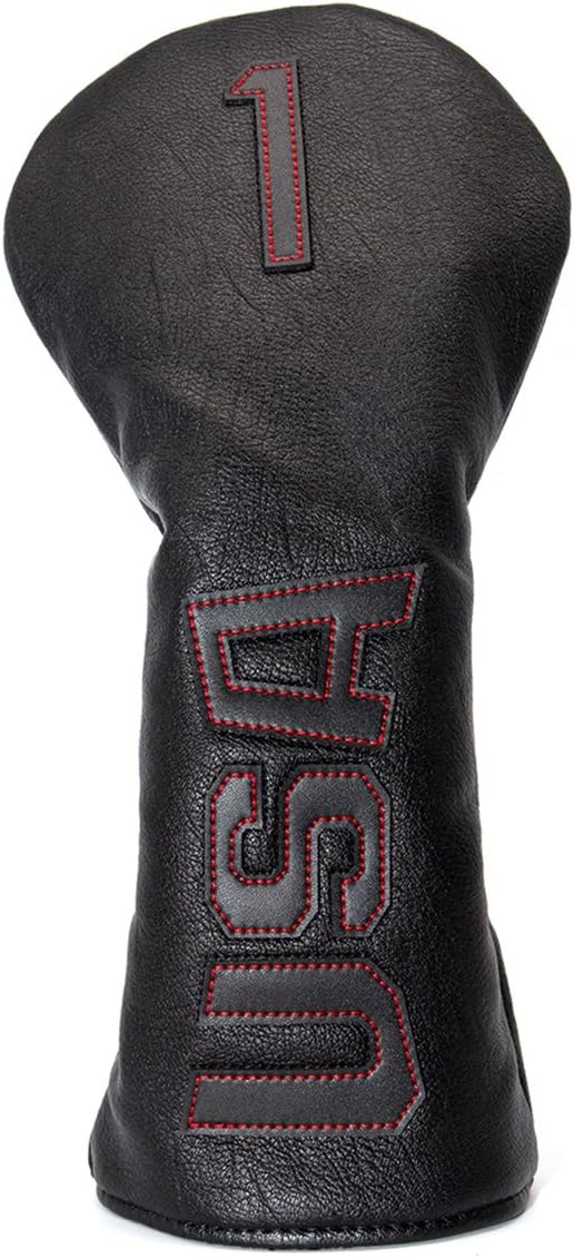 TaylorMade, Titleist, Callaway Golf Driver & Fairway Wood Headcovers - Black Synthetic Leather, Thick, Cool, USA Made