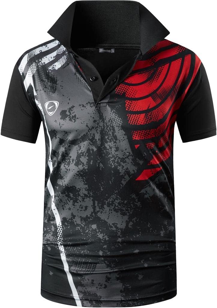 jeansian Men's Sport Outdoor Quick Dry Fit Short Sleeves Polo Tee Shirt Tshirt T-Shirt Tops Golf Tennis Bowling LSL195