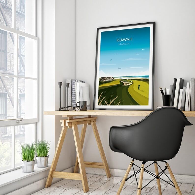 Golf Print Kiawah Island - US PGA Championship - Ocean Course Clubhouse, Kiawah Island Golf Poster, South Carolina Golf Course Art, Ocean Course Print (Unframed) (24x36)