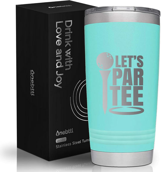 Onebttl Golf Gifts for Men - Funny 20oz Tumbler, Perfect for Golf Dads & Lovers - Teal - Let's Partee