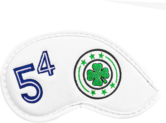 Golf Iron Wedge Head Covers 52° 54° 56° 60° 1 or 4 Pack, Synthetic Leather Clover USA Flag Design Club Head Protection, Universal Headcover Fit Iron Clubs for Men Women