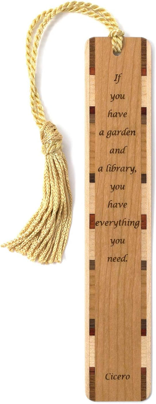 Cicero A Library and Garden Quote Engraved Wooden Bookmark - Made in The USA - Also Available with Personalization