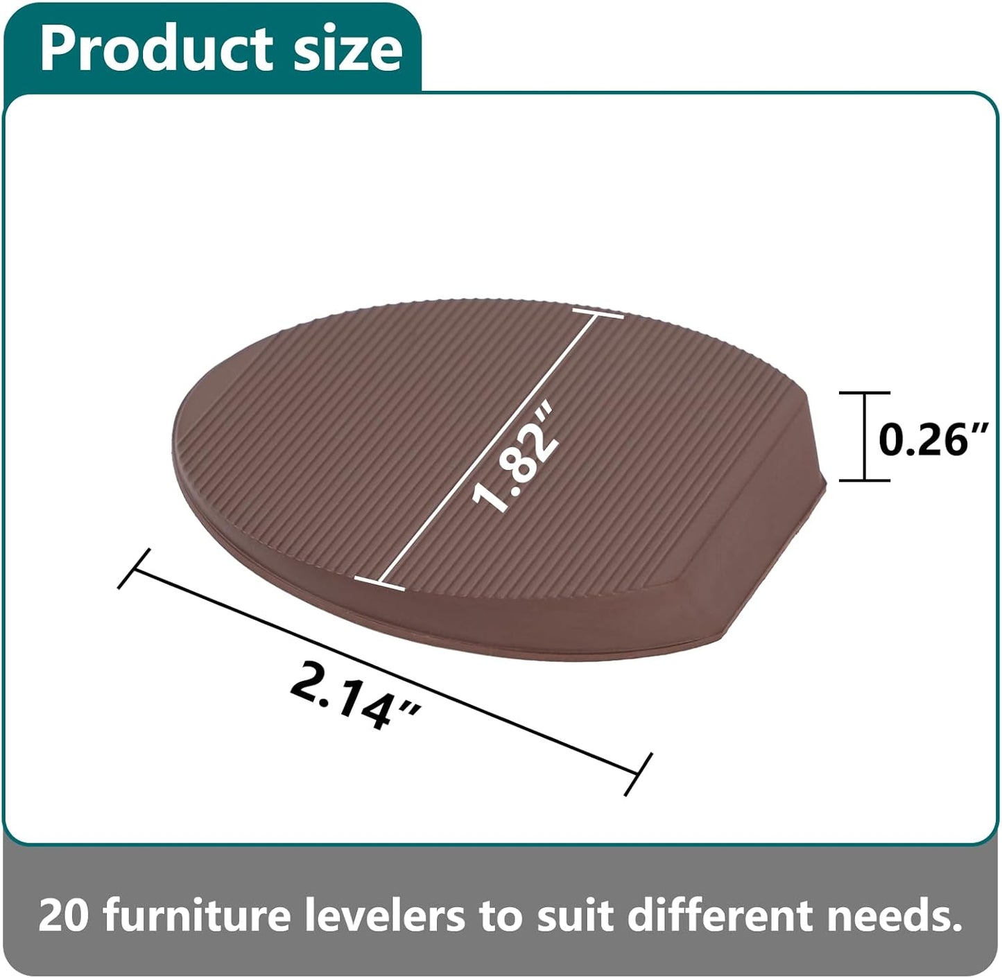 Jayen Rubber Shims 20 Pack – Non-Slip Furniture Levelers & Stackable Wedges for Tables, Toilets, Appliances & More – DIY Home Improvement, Blown