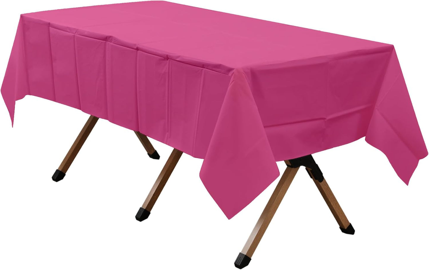 2 Pack Hot Pink Premium Plastic Tablecloth Rectangle 54 x 108 Inches Reusable Cerise Magenta Decorative Table Cover for Dining, Wedding, Party, Indoor and Outdoor use