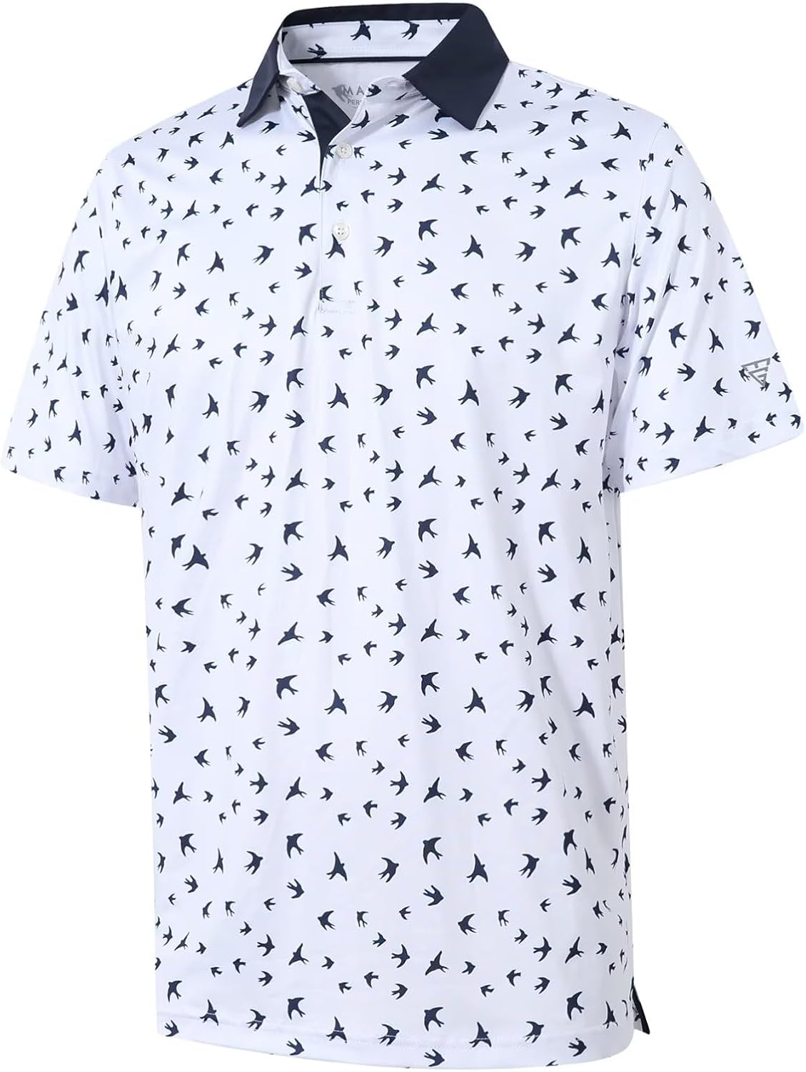 Golf Shirts for Men Dry Fit Short Sleeve Print Performance Moisture Wicking Polo Shirt