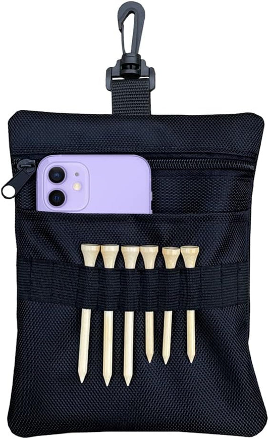 Golf Tee Pouch Bag, Zipper Golf Ball Bag, Accessory Pouch for Men