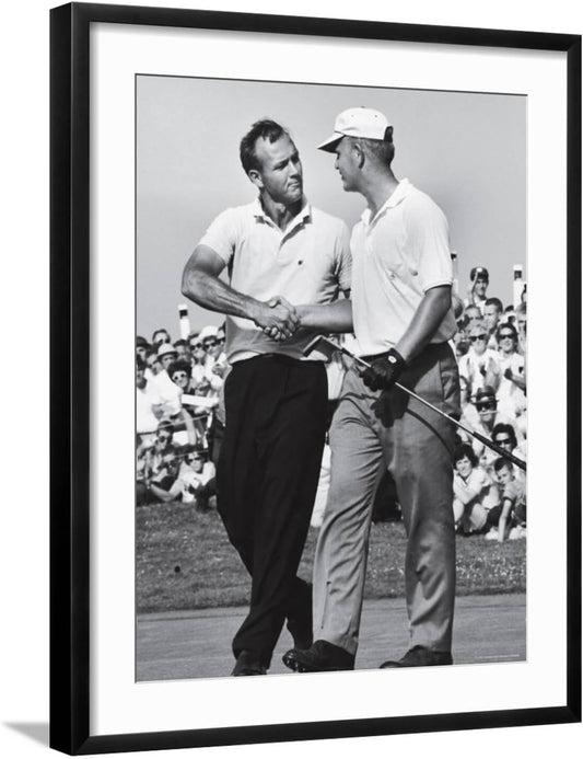 ART.COM Wall Premium Photographic Print Golfer Jack Nicklaus and Arnold Palmer During National Open Tournament on Black Frame by John Dominis, 23" x 29"