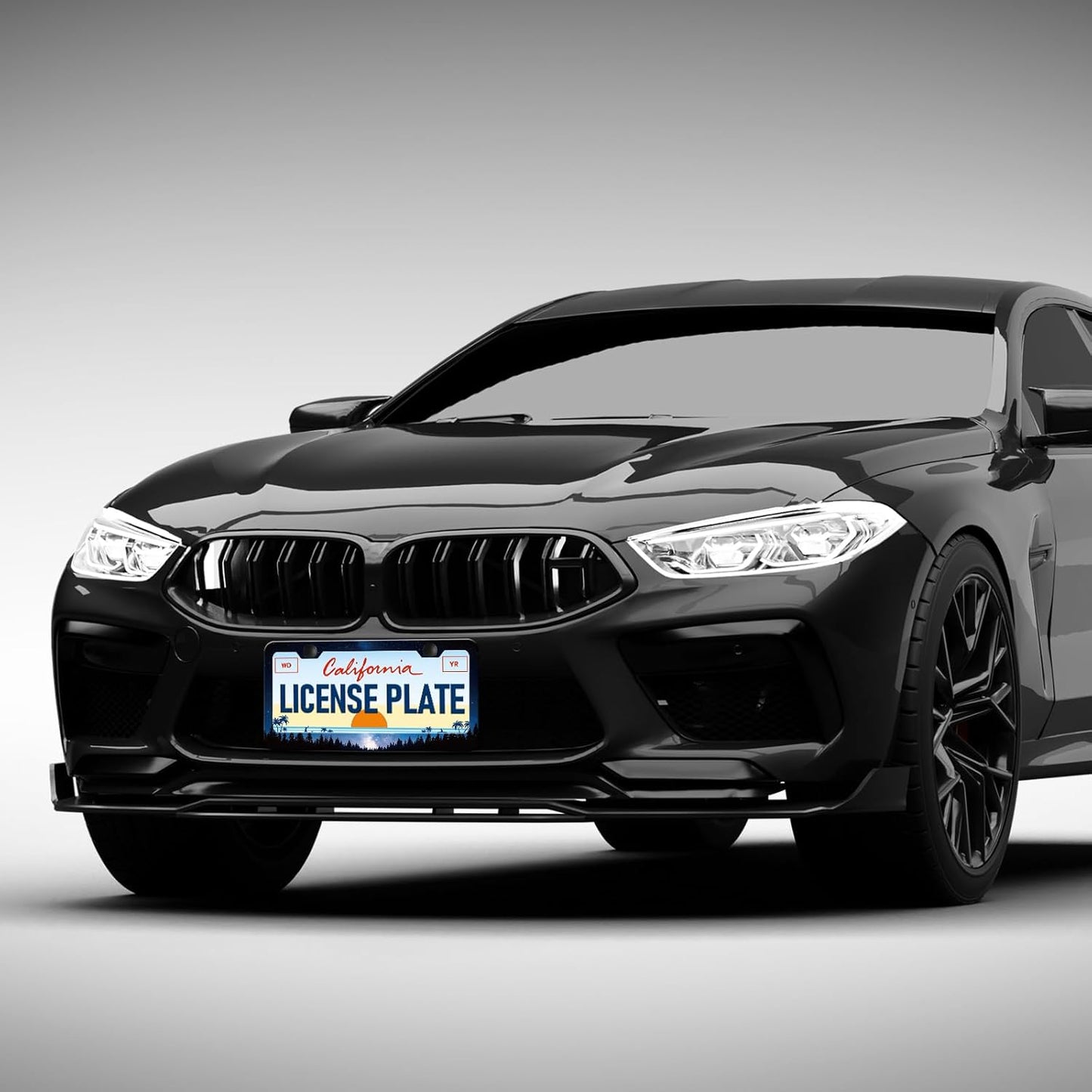 Galaxy Forest License Plate Frames - 2 Pack Front Rear Starry Sky License Plates Holder Covers, Aluminum Metal Rust-Proof Waterproof Car Tag Frame with Screws Fasteners Caps