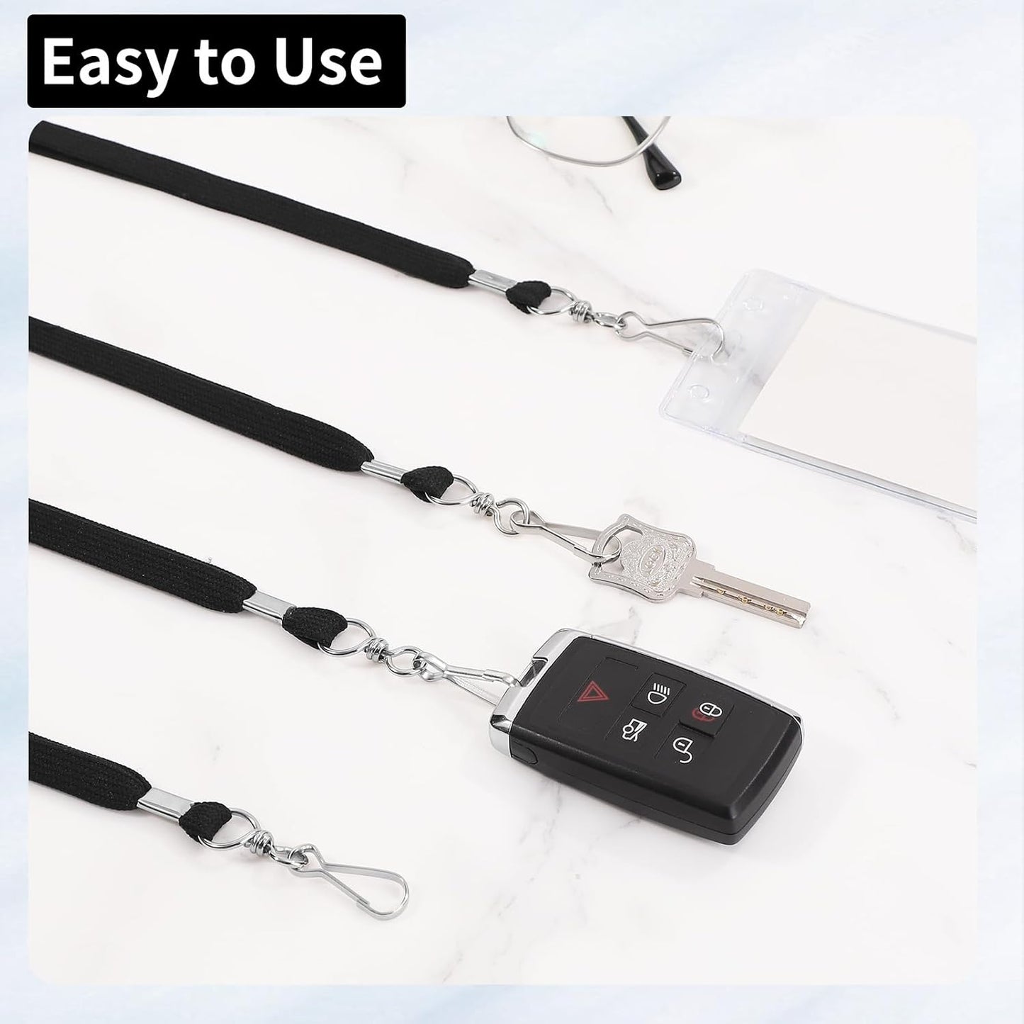 30 Pcs Breakaway Lanyard for Id Badges Lanyards Break Away Safety Lanyard Teacher Volunteer Student Team Lanyards for Keys (Black)