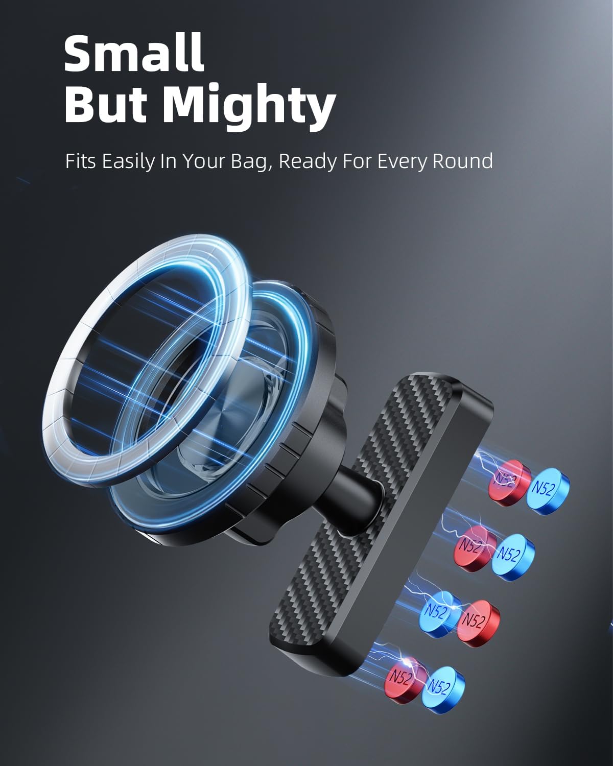 TODI Magnetic Golf Cart Phone Holder – Compatible with MagSafe iPhone 16 15 14 13 12 Pro/Max/Plus, Fits EZGO Club Car Yamaha Icon, Golf Gifts for Golfers Men, Dad, Grandpa