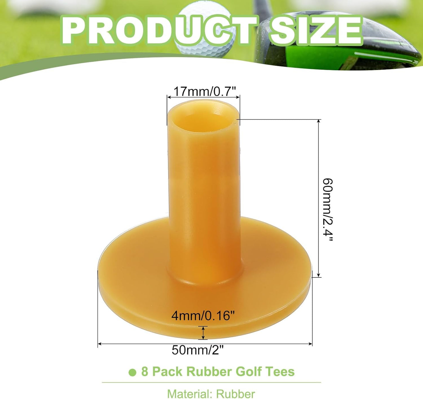 PATIKIL Rubber Golf Tee, Golf Practice Tees Training Driving Range Tee Stable Golf Ball Holder for Outdoor Indoor Hitting Mat