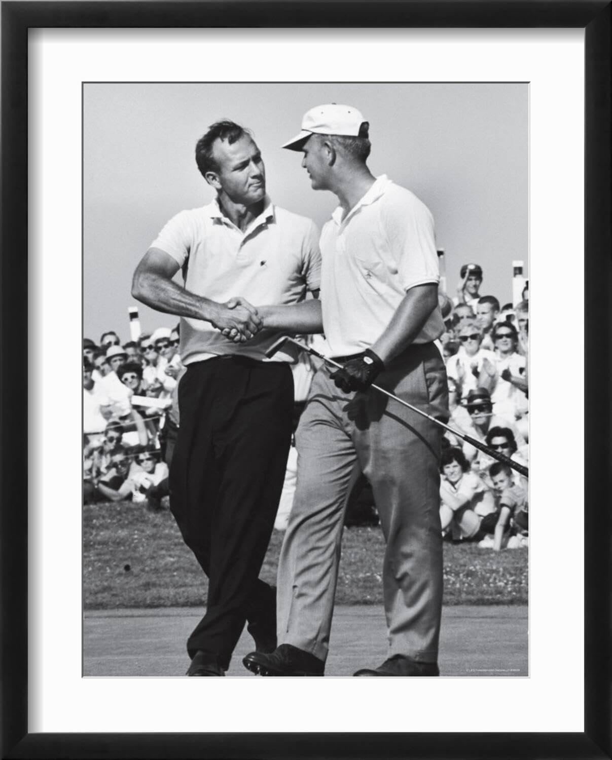 ART.COM Wall Premium Photographic Print Golfer Jack Nicklaus and Arnold Palmer During National Open Tournament on Black Frame by John Dominis, 17" x 21"
