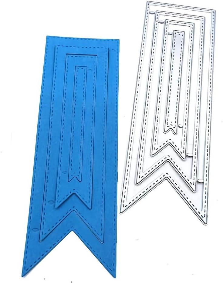 Lapoo Cutting Die for Scrapbooking, 3D Backgrounds Frame New Cutting Dies DIY Album Card Making Decor Paper Craft Metal Die Cuts Party Decorations (Multiple Tags 5.3 x 1.9 in)