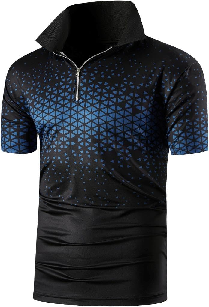 jeansian Men's Sport Outdoor Quick Dry Fit Short Sleeves Polo Tee Shirt Tshirt T-Shirt Tops Golf Tennis Bowling LSL195