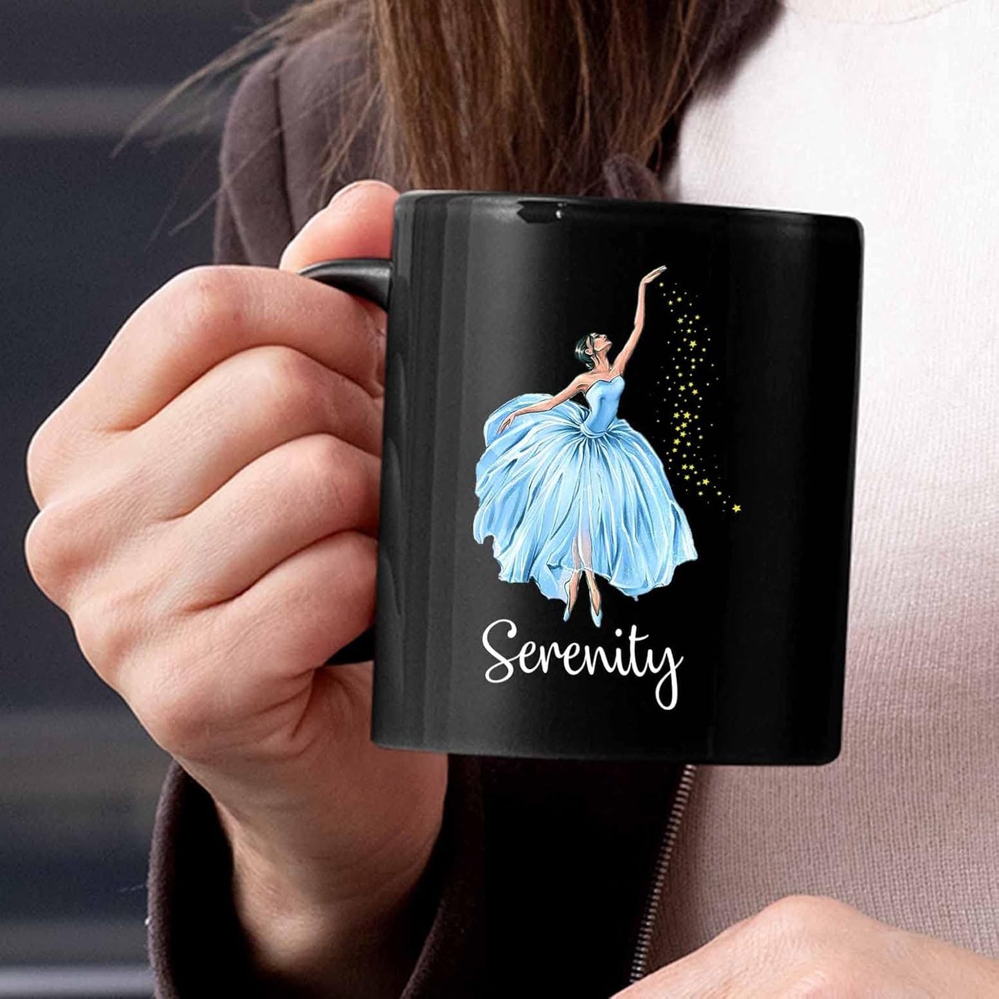 Personalized Ballet Coffee Mug Gift, Customized Black Ceramic Mug 11-15 Oz For Ballet Lovers, Dancing Teacher Team