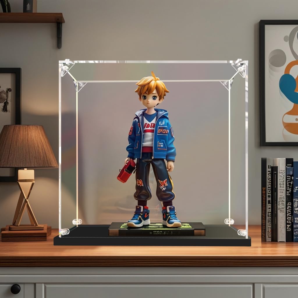 Clear Acrylic Display Case, Self-Assemble Showcase for Collectibles, Action Figures, Dolls, Toys - Alternative Glass Box for Commemorative Gifts（16*13*14inch,40*33*35cm）