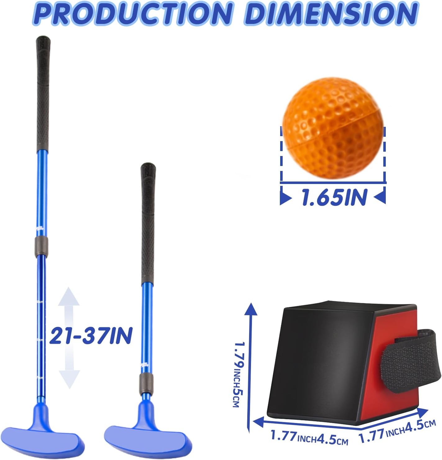 Mini Golf Clubs, 2 Pack Mini Golf Putter and Foam Balls for Men and Women with 2 Golf Training Aid and 6 Foam Golf Balls, Adjustable Length Golf Putter Set Suitable for Teenagers and Adults