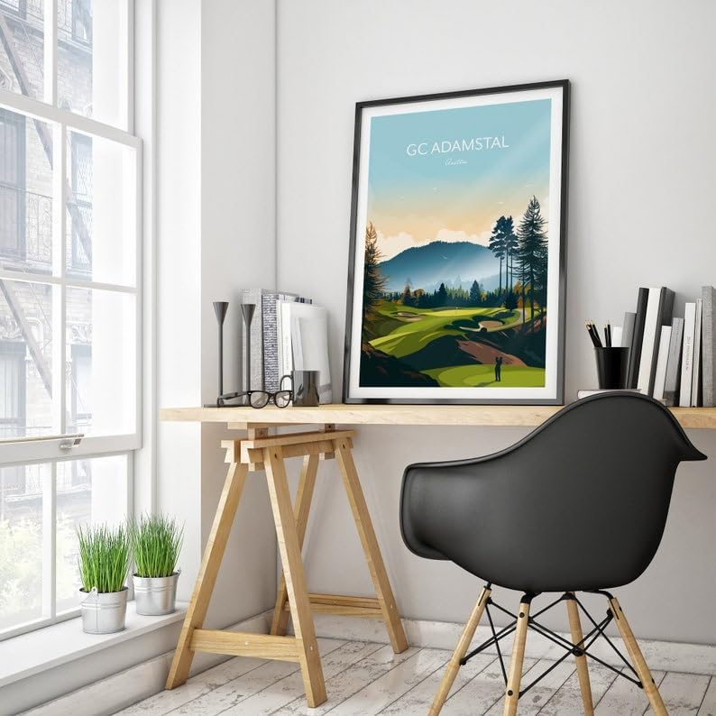 Nationcog Adamstal Golf Print - Austria - European Golf Course, GC Adamstal Golf Course Poster, Austria Golf Art, Mountain Golf Landscape, Scenic Golf Course Print (Unframed) (20x30)