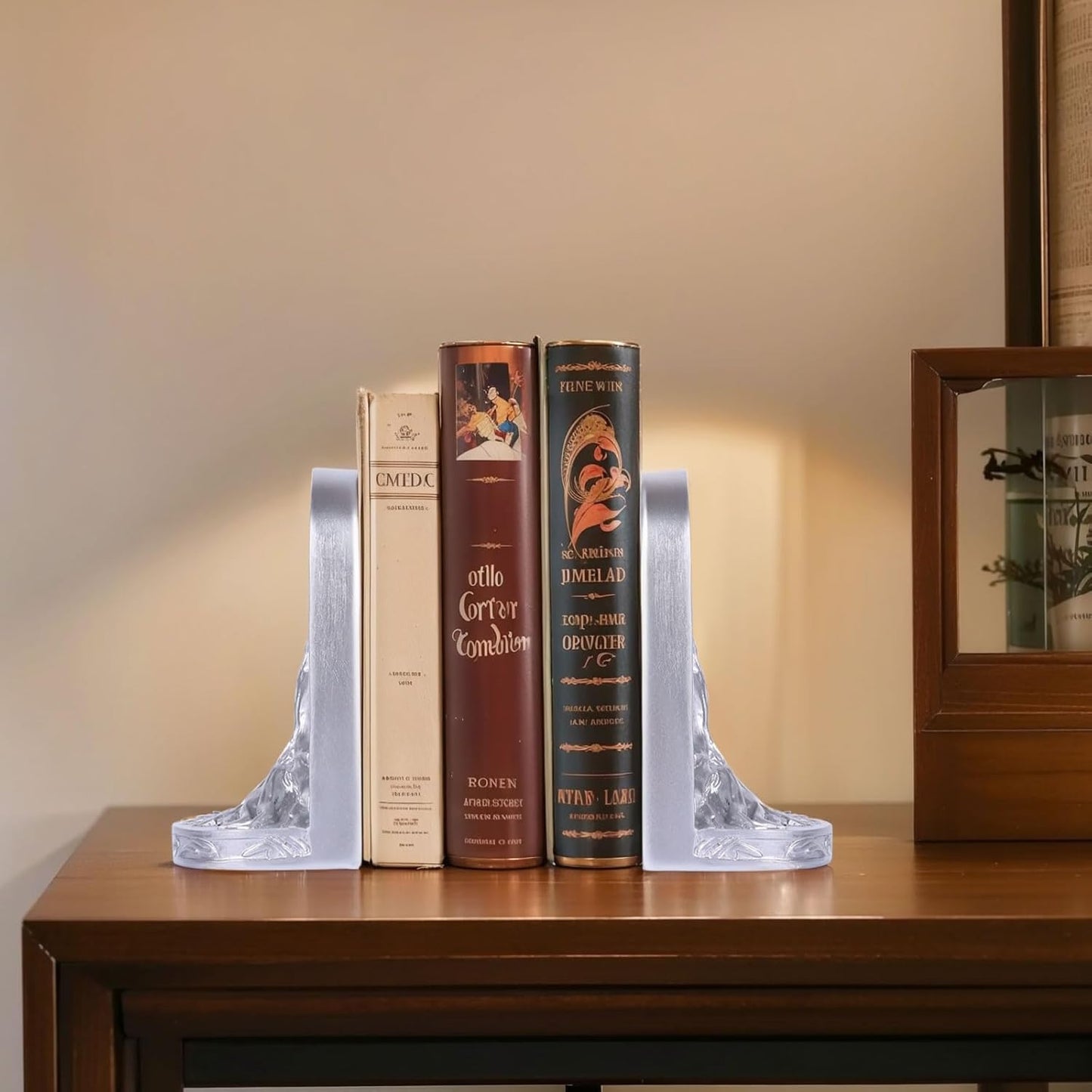 Silver Tree of Life Bookends Set, 2 Decorative Bookends for Shelves or Bookcase, Non-Skid Heavy Bookends for Desktop Shelf Decor, Library Office Decor, Home Décor Gift