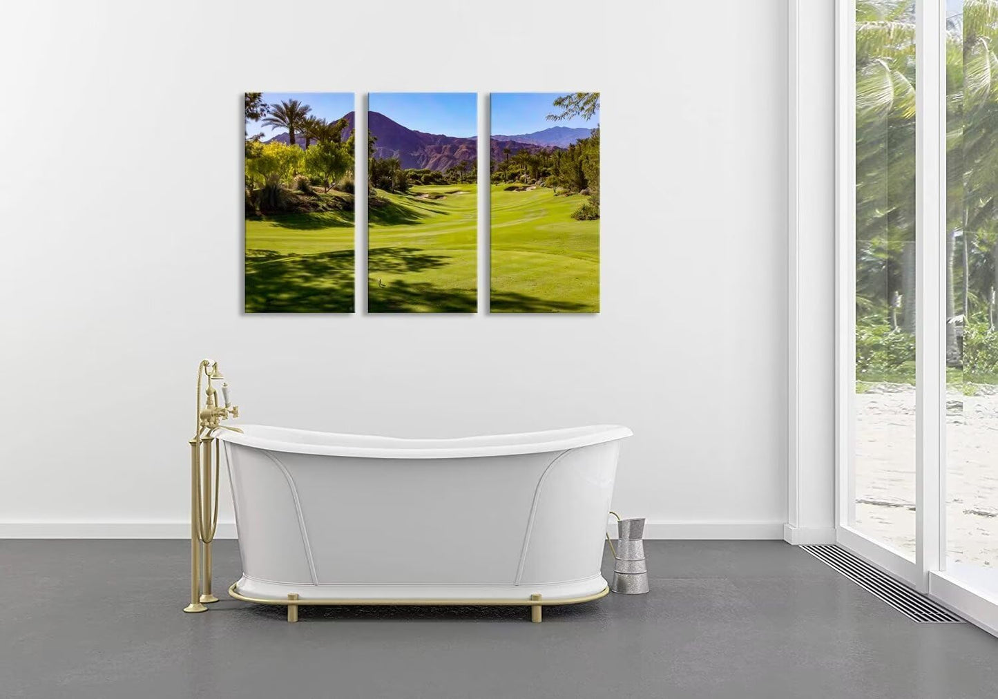 Golf Course Wall Art for Office Golf Course Picture Poster Print on Canvas Wall Decor for Living Room Bedroom Home Decorations Modern Artwork Framed Ready to Hang(12''W x 24''H x3)