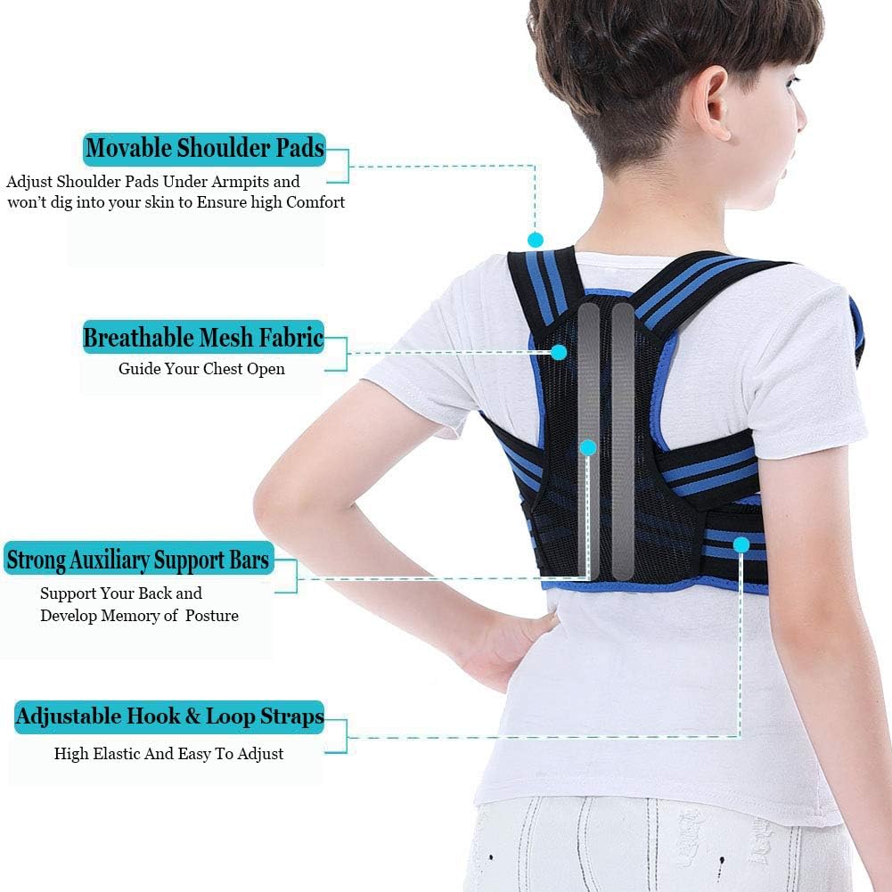 Lexniush Professional Posture Corrector for Kids, Adjustable Upper Back Posture Brace for Teenagers Boys and Girls Under Clothes Spinal Support to Improves Slouch, Prevent Humpback, Relieve Back Pain