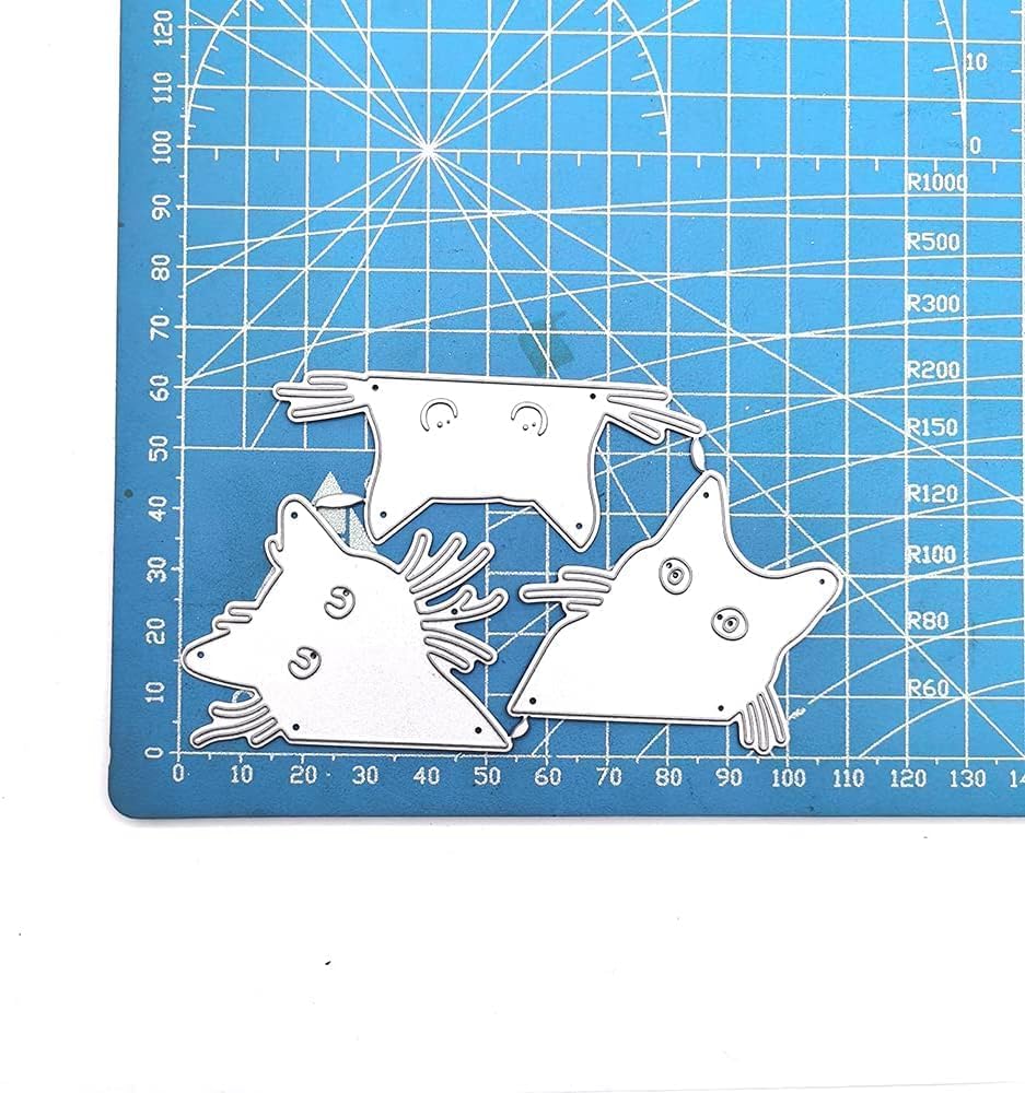 Lapoo Cutting Die for Scrapbooking, 3D Backgrounds Frame New Cutting Dies DIY Album Card Making Decor Paper Craft Metal Die Cuts Party Decorations (3 Cats 4.3 x 2.5 in)