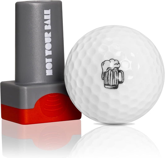 QUBI Golf Ball Stamp, Golf Ball Stamper, Reusable Self-Inking Golf Ball Stamp Marker to Identify Golf Balls, Golf Gift Golf Accessories for Men and Women Golfers