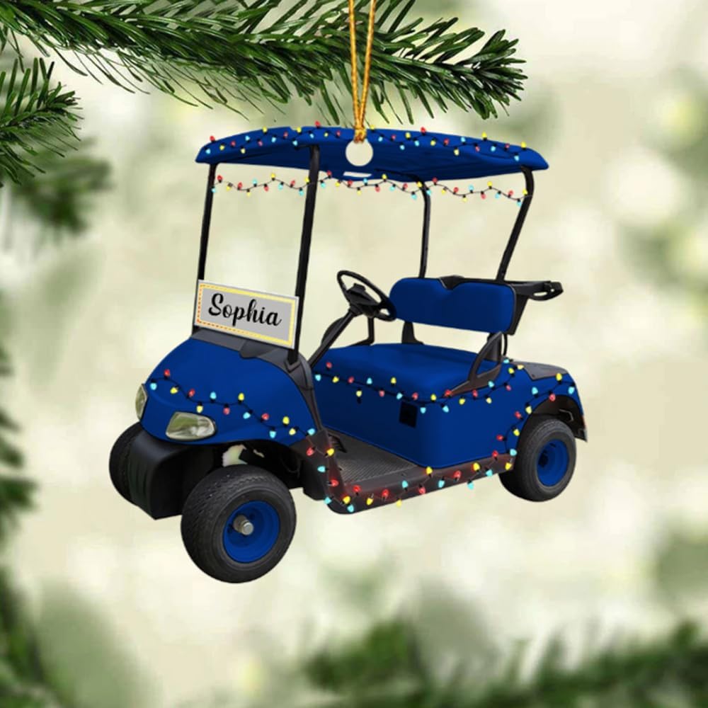Personalized Golf Car Christmas Ornament, Christmas Ornament, Golf Cart Family, Golf Ornament, Golf Cart Ornament, Golf Christmas Ornaments, Golf Ornaments for Christmas Tree Gift for Golf Lovers/5