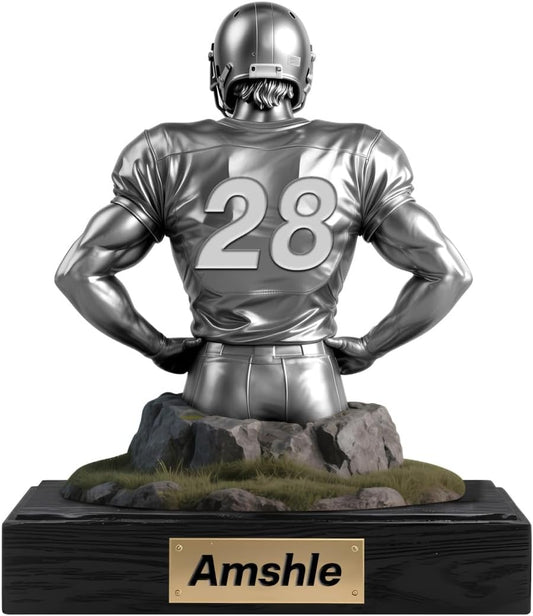 Personalized Football Acrylic Ornament Sign with Name Number Custom Football Player Flat Desk Sign Sports Lovers Acrylic Plaque Home Garage Men Cave Desk Decor Gifts for Birthday Christmas