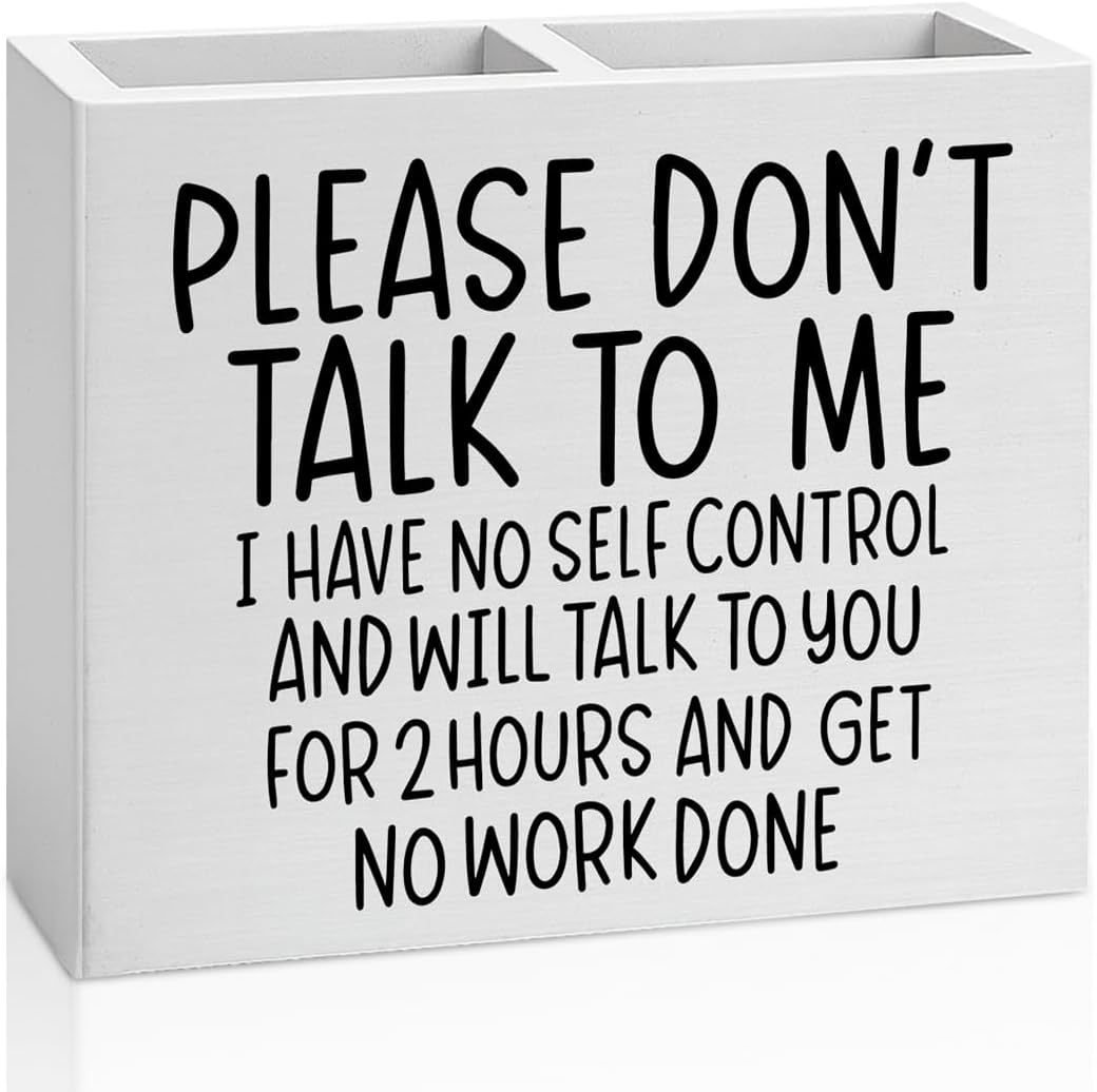 Bosses Day Gifts for Women Men Manager Funny Office Decor for Women Wooden Pencil Holder National Boss Day Decorations Gifts for Supervisor Leader Coworker Men HR Manager Office Desk Decor A 06