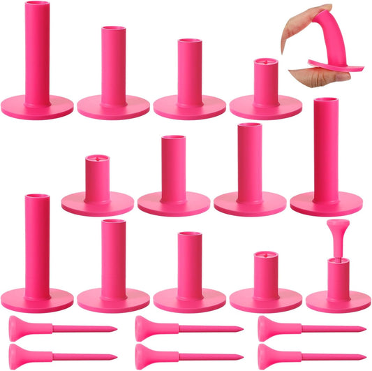 12 Pieces Golf Range Tees Set Rubber Golf Tees for Mats Driving Range 6 Pieces for Practice Mat Mixed Size