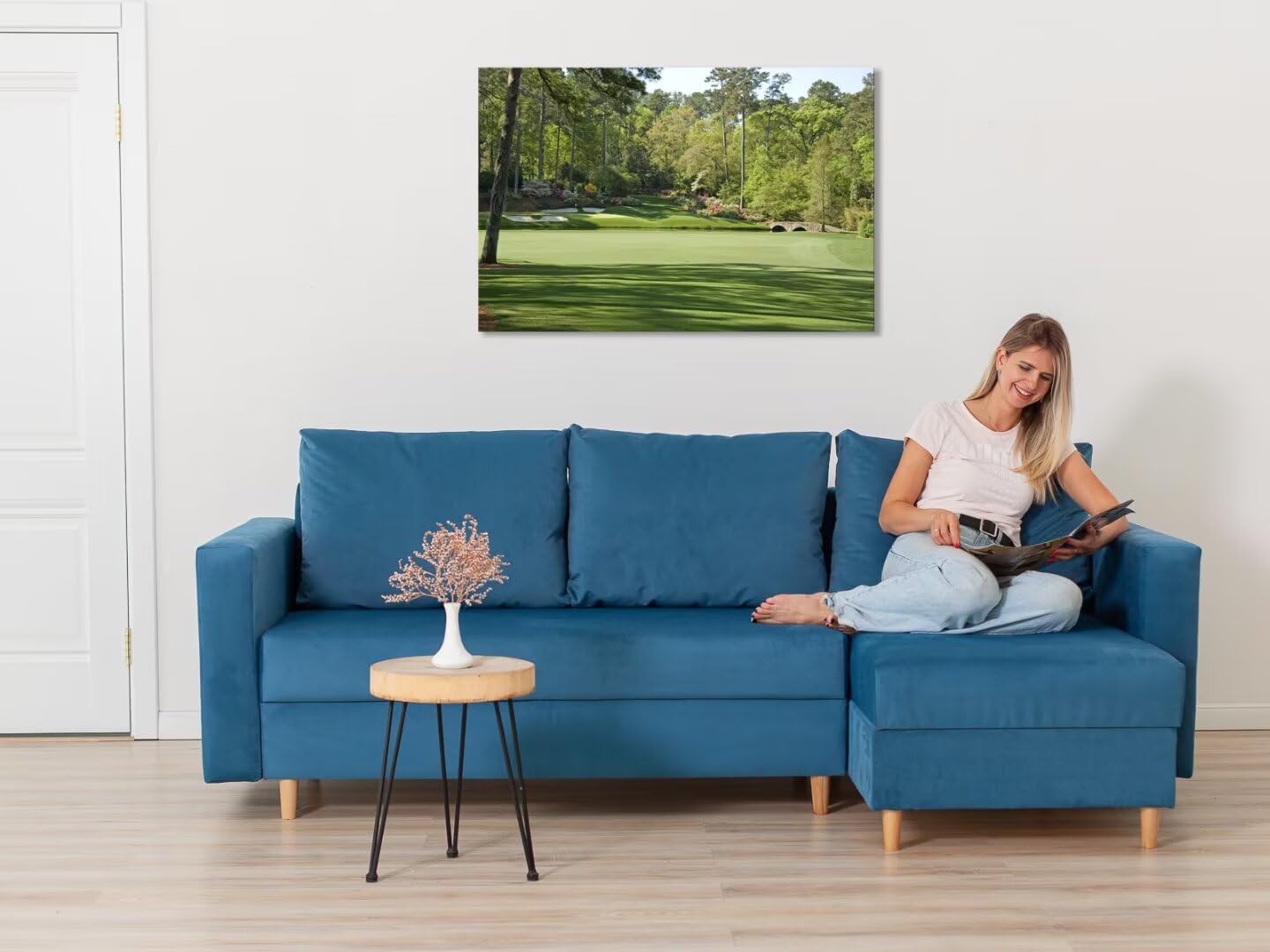 Augusta National Golf Course Wall Art for Living Room Bedroom Bathroom Home Decorations - Augusta Golf Course Picture Poster Framed Artwork Canvas Prints Ready to Hang(12''H x 16''W)