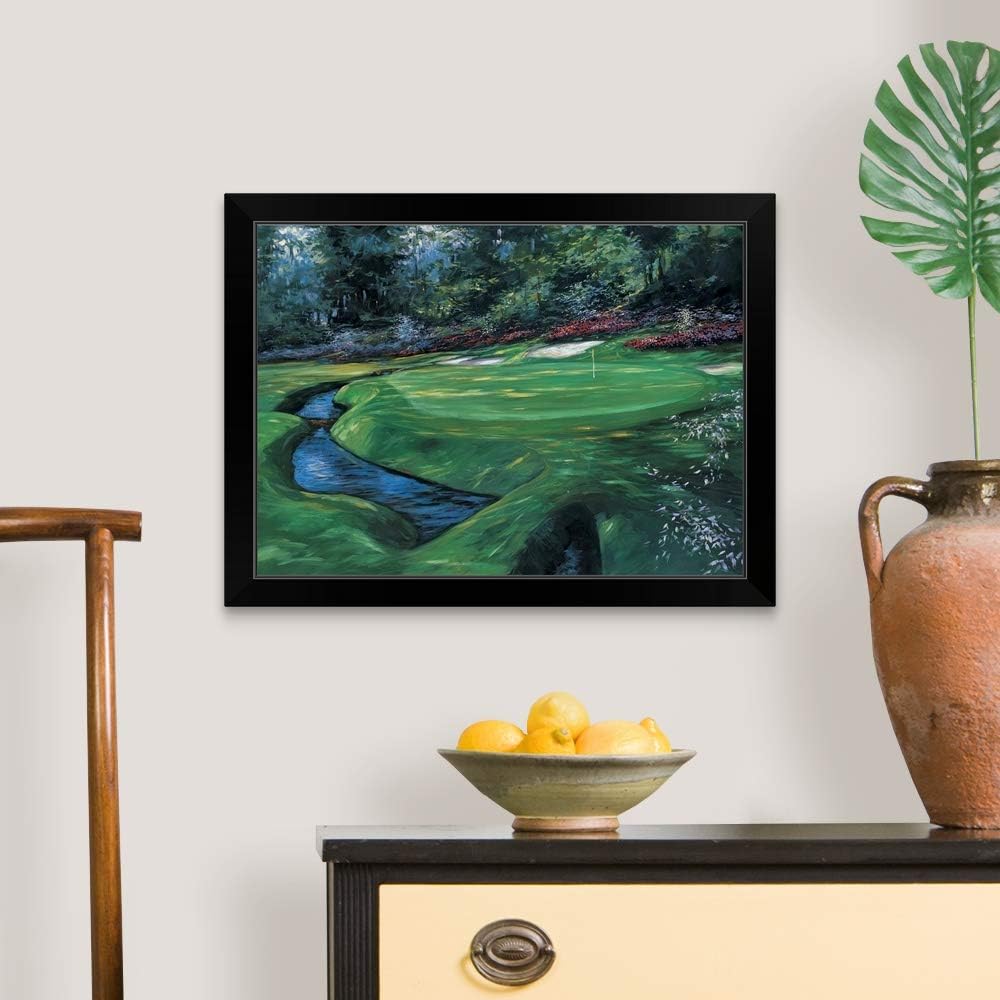 CANVAS ON DEMAND 13th at Augusta Black Framed Art Print, Golf Artwork