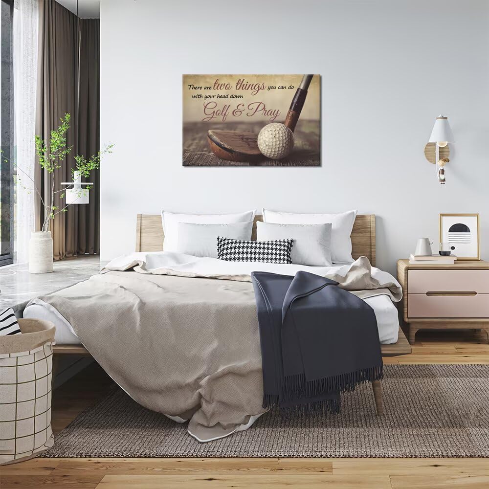 Golf Wall Art Golf Pictures Wall Decor Motivational Quotes Canvas Print Golf Sports Painting Artwork for Living Room Office Club Home Decorations Framed Ready to Hang (12 x 16 inch)