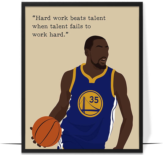 LOLUIS Motivational Basketball Superstar Hand-Drawn Artwork Sport Quote Wall Art Decorations (Unframed 8"x10", Basketball Player 4)