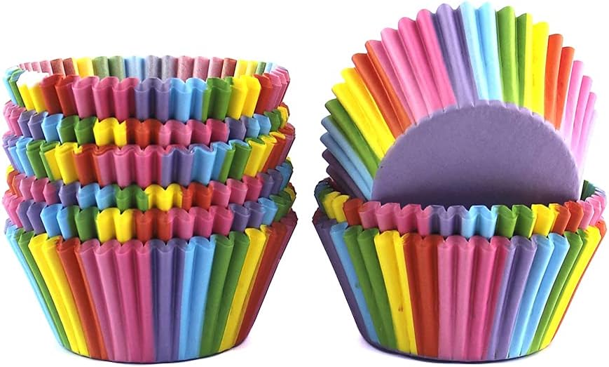 Baking Cups Cupcake Liners, Standard Sized, 300 Count (Rainbow)
