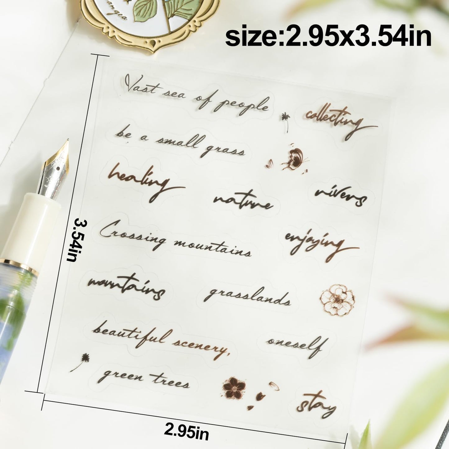 Elegant Phrase PET Sticker Book Set, 60 Sheets of Pre-Cut Text Stickers for Scrapbooking, Journaling, Junk Journal Supplies, and DIY Crafts