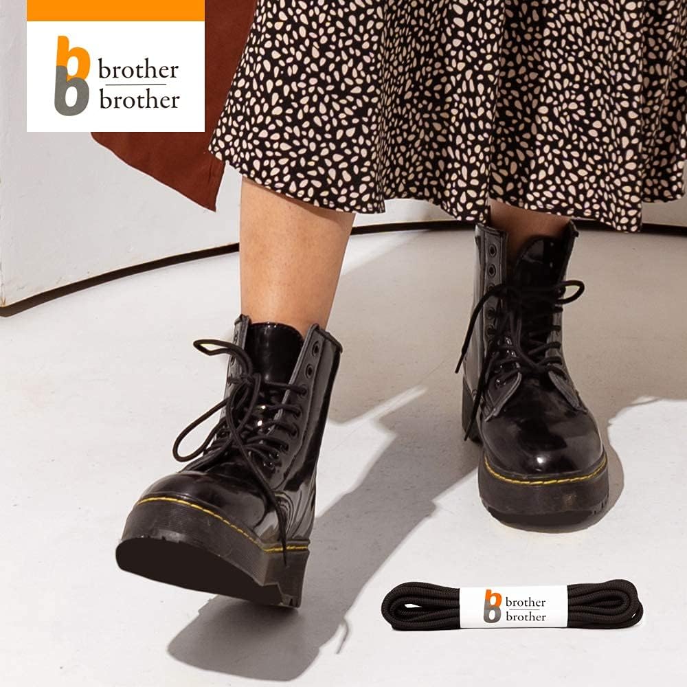 BB BROTHER BROTHER Boot Laces (5 Pairs) of Heavy Duty and Durable Round Shoelaces for Work, Hiking and Walking Boots