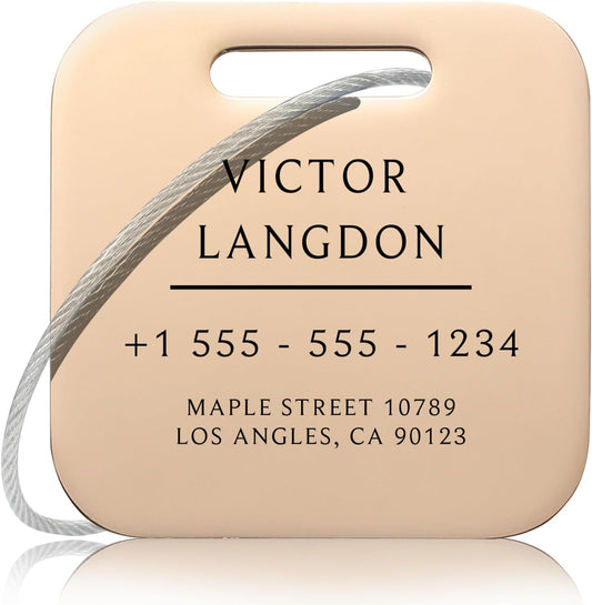 Stainless Luggage Tags for Suitcases: Metal Personalized Luggage Tags and Bags with Customizable Texts (Rose Gold)