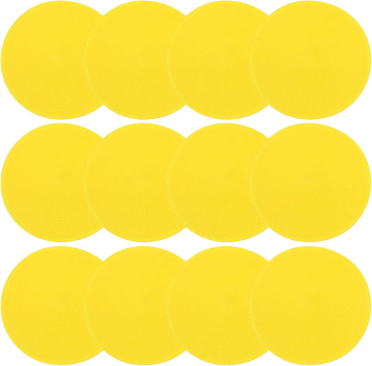 PATIKIL 4 Inch Poly Spot Markers, 12Pcs Non Slip Rubber Floor Dots with Storage Bag Flat Agility Cones for Sports Training Basketball Football