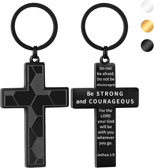 Football/Baseball/Soccer/Basketball Cross Keychains for Men First Communion Baptism Confirmation,Mens Gifts