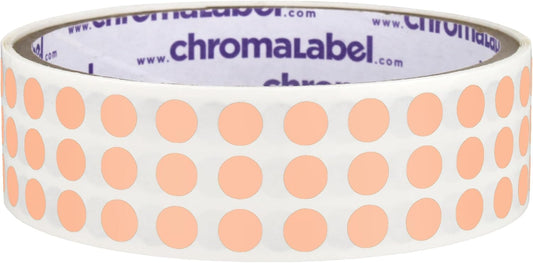 ChromaLabel 0.25 Inch Round Label Permanent Color Code Dot Stickers, 1000 Labels per Roll, Apricot