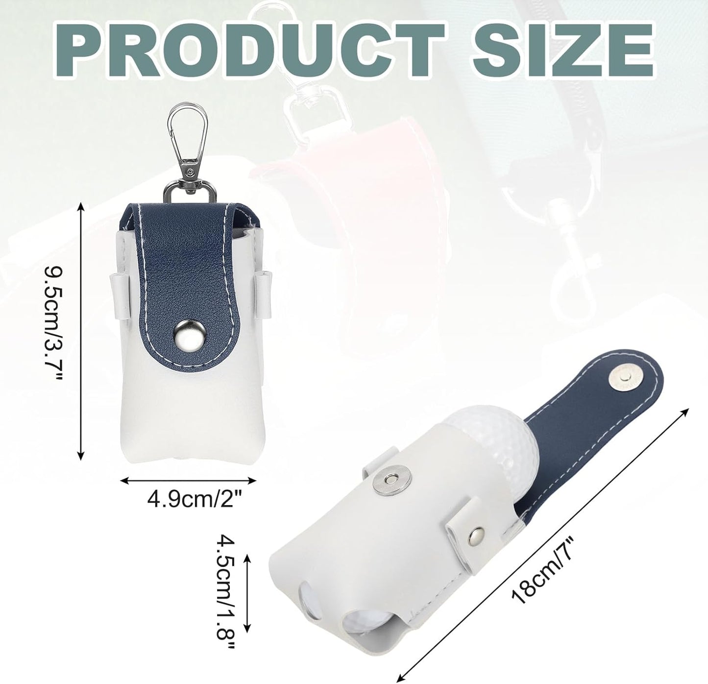 uxcell Golf Ball Bag, Portable PU Leather Golf Ball Pouch with Belt Clip Storage Bag with Tee Holder for Men and Women