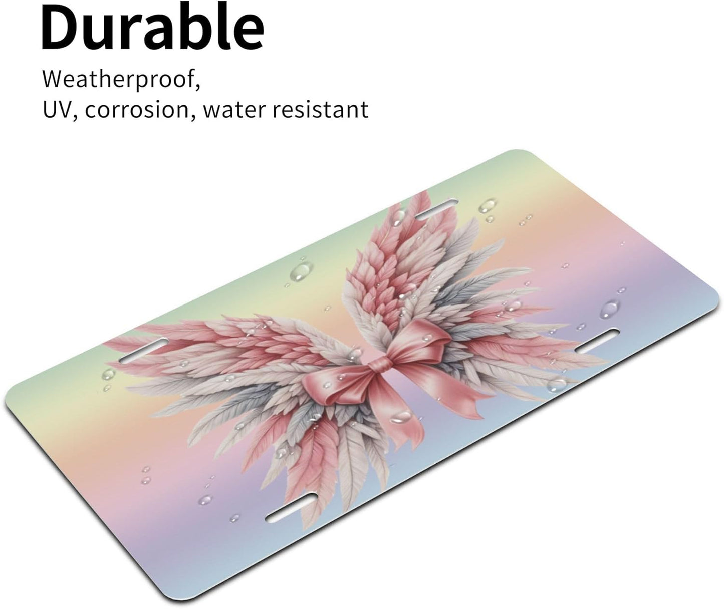 Custom License Plate Personalized Beautiful Abstract Pink Funny Aluminum Front License Plates Decorative Rust-Free Metal Car Plate Covers for Women Men Car Tag Accessories fit Truck SUV Rv 12 X 6 in