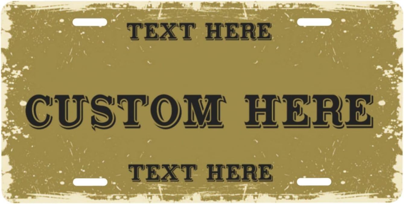 Custom Personalized Text Image Photo Design Customized Tag Aluminum License Plates for Front of Car 6x12 Inch-29