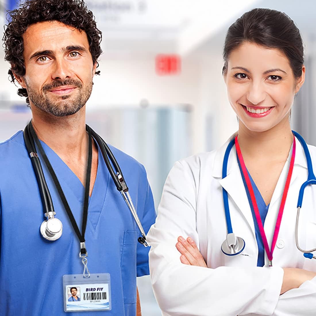 Bird Fiy Lanyard 100 Pack Bulk Badge Lanyards for ID Badges Neck Cruise Name Tag ID Holder