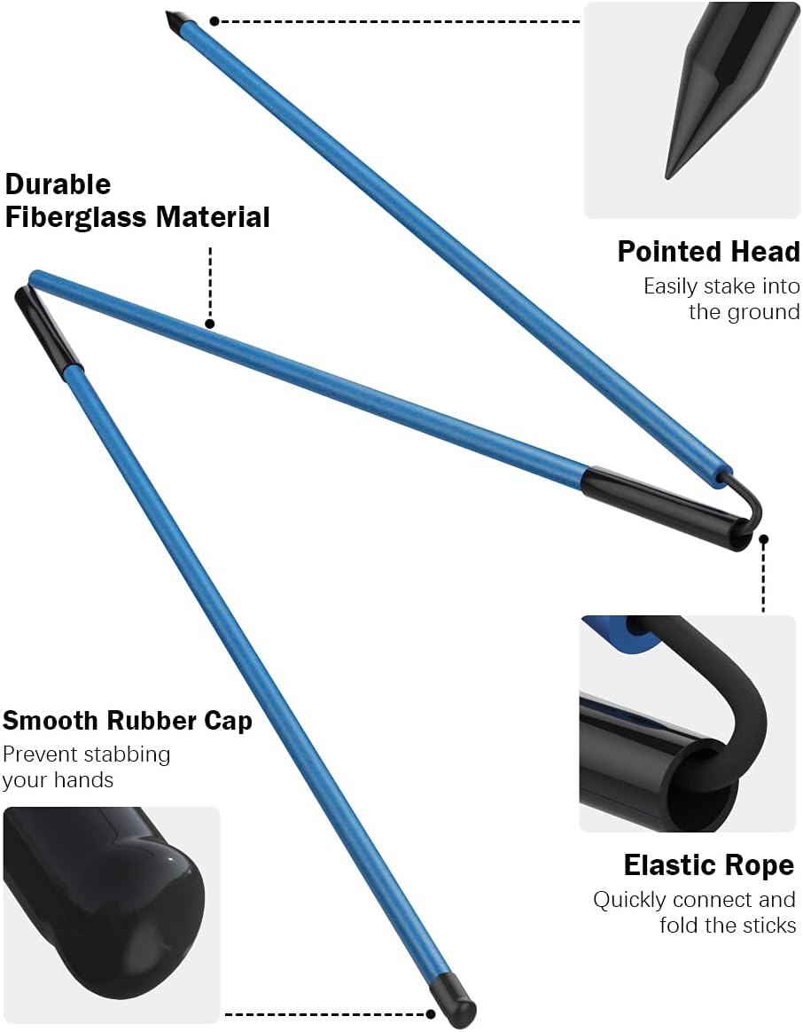 Rhino Valley Golf Alignment Sticks - 48" Collapsible Golf Practice Rods for Aiming, Putting, Full Swing Trainer, Posture Corrector with Clear Tube Case, Golf Training Equipment