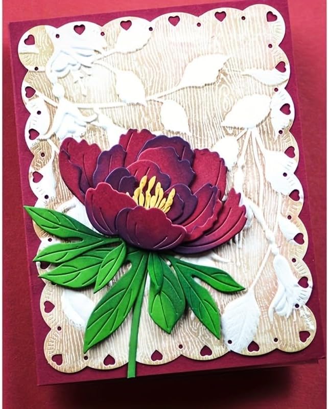 Flowers Metal Cutting Die for Scrapbooking - Cut Stencils for DIY Scrapbook Photo Album Decorative Paper Card, Card Making Supplies, Stencils & Crafting Die Cut (Peony 5 x 3.6 in)