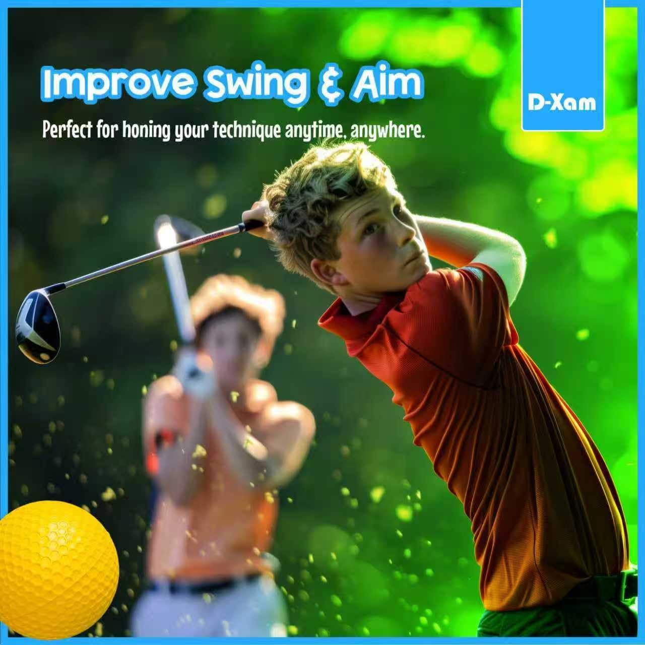 D-Xam Foam Golf Balls Bulk Practice Golf Ball Soft Multicolor, Yellow, White or Orange | Long Lasting & Realistic Feel | Limited Flight Use Indoors Outdoors Backyard Training