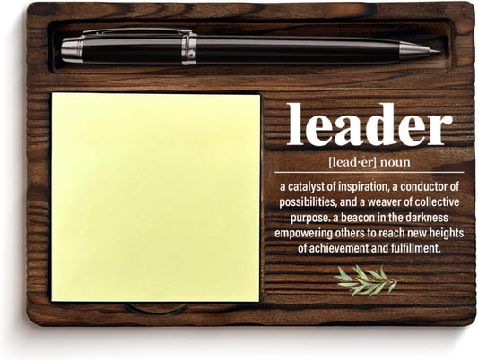 Thank You Gifts for Leader Retirement Farewell Boss's Day Birthday, Leader Definition Sticky Note Holder Office Home Decor